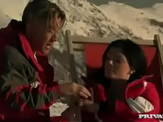 Roxy Has Make up Sex on Snowy Mountain with Man Who Gets a Blowjob