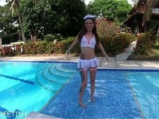 White underwear pool wetlook Yessica Bunny 770