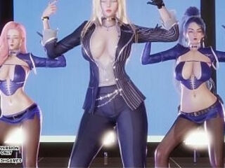 [MMD]  TWICE - Talk that Talk  Ahri Seraphine Kaisa Sexy Kpop Dance League of Legends Hentai Uncensored 4K 60FPS