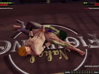 Vilkor VS She-Hulk (Naked Fighter 3D)