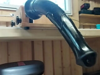 Fucking machine with a monsterdildo - DIY homemade