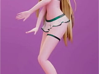 Date A Live Mayuri Hentai Undress Dance Bboom Bboom Song Blonde Girl Mmd 3D Clear Blue Clothes