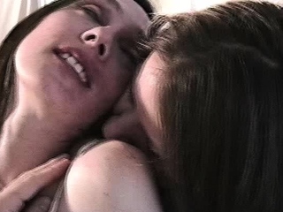 Blonde and brunette lesbian girls licking and toying