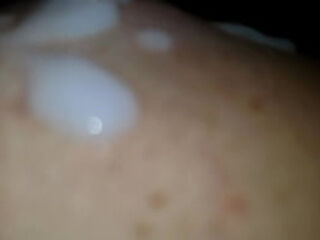 Hot Wife Pulls Out Big Tits - Begs for Massive Cumshot and her cuck Licks It All Up Slow Motion