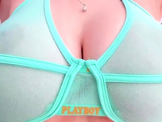 Shaved pussy blonde Tasha Reign with big boobs goes solo