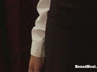 Bound Lesbian Slave Whipped On Bed By Merciless Madame