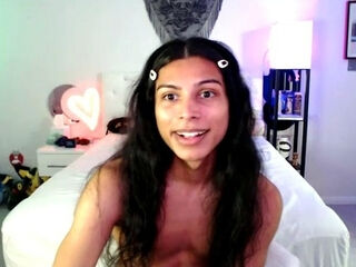 Shemale tranny enjoying solo masturbation