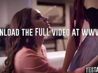 Petite redhead lesbian fucks big boobs blonde MILF on first date