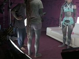 Behind the Scenes with Heavily Tattooed Skinny Girl Anuskatzz