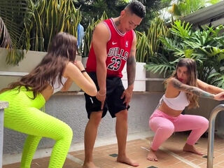 Enjoying their yummy pussies as a part of our stretching out session