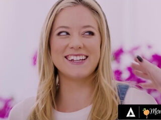 Hot redhead MILF fucks two horny girls with a strap-on in a wild lesbian threesome sex