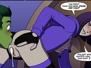 titans raven and beast boy in fuck meditation