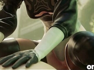 2B Sloppy Blowjob &amp_ Anal Fuck With Moans - Nier Automata 3D Porn Animation