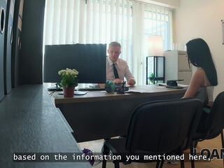 Loan4K – Brunette beauty takes risky office deal for intense pleasure