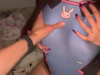 D.Va Cosplay Cutie: Glasses, Ass, & Amateur POV