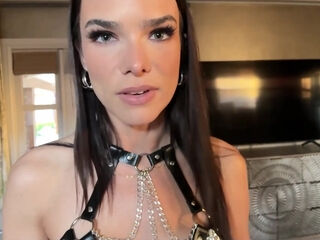 I interrupt my stepmom's being dominant and she shows me all the secrets of her BDSM job