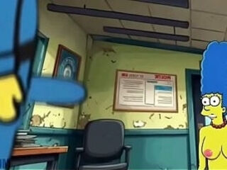 Marge Simpson en la estaci&oacute_n de polic&iacute_a