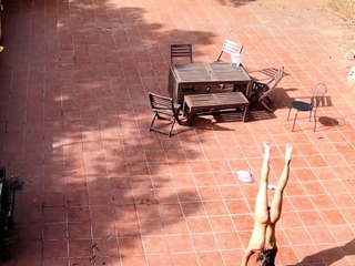 Public Courtyard Blowjob and Fucking with a Hot Brunette Ama