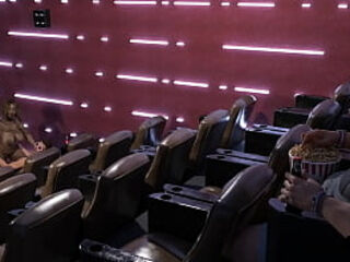 A pervert spies on a couple at a movie theater. Hentai Game: Kink Maker