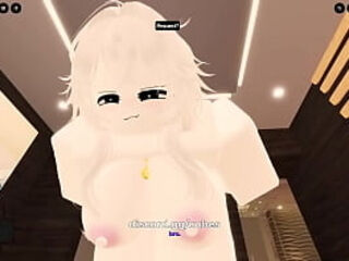 Slut is fucked by a futa in Roblox