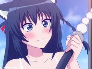 Furry Cat Girl Hayuru plays with herself So Cute Way Masou Gakuen Hentai