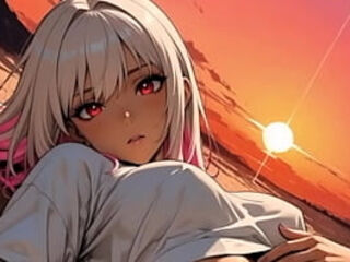 Dumb AI edit mad with grok, feat slayer fan, hot anime beach girl