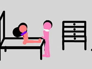 stickman animation: couple have sex after returning home