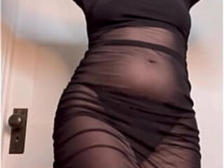 Goddess Dances and Teases In a Sheer Black Dress Ellie Rowyn