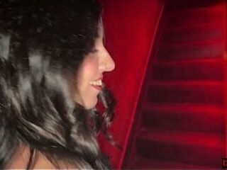 Horny Girl Takes my hand in a nightclub and leads me to the Public Toilet for Anal Sex