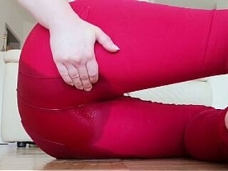 Anya wetting: big booty and tight red jeans
