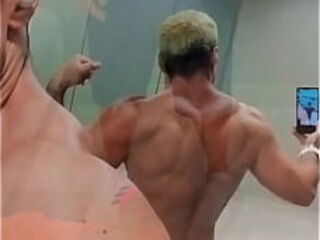 In the gym bathroom
