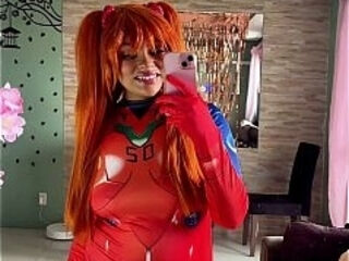 Asuka Cosplay Fart &amp_ Burp Compilation Plugsuit and School Uniform Chubby Ebony