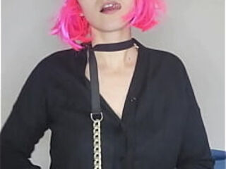 Look how horny I am with my kitty mask and my big natural tits