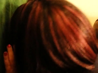 Crossdresser Takes Glory Hole Blowjob and Swallows Cum