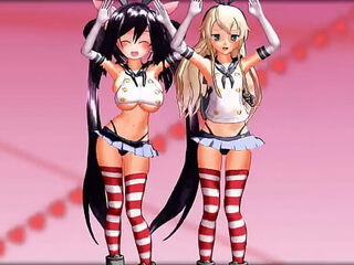 Shimakaze dancing with Ariane