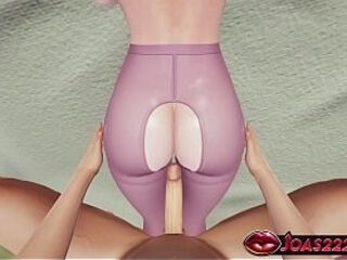 Perfect Body Elf Syndra in Pantyhose - Standing Doggystyle Fuck for Big Ass, Lifting Pose Creampie 3D Hentai