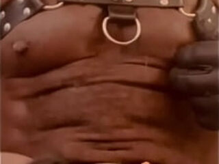 Part 1 Leather Harness BBC Titplay and Sex Toy Session