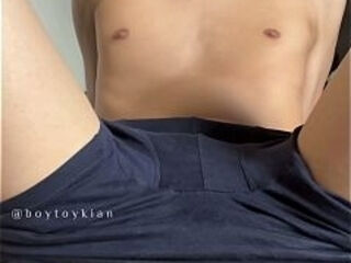 18 year old cute asian twink boy first time solo horny with dildo