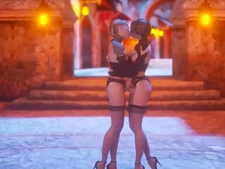 Futanari twins on the streets