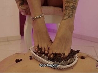 PT1 - Foot Feeding Punishment: Destroying My Cake On You