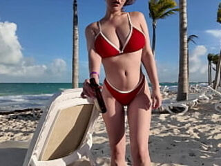 Big Tits Hot Girl Asked for a Little Favor on the Beach...