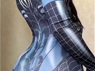 My web is already getting sticky... wanna see how far it can stretch? ️#SpiderGirl #Cosplay #Spiderwoman # ...