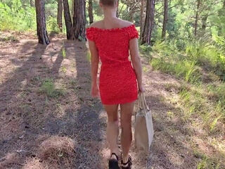 Slim Small-titted Blonde Naturist Sucked My Cock & Let Me Fuck Her From Behind In the Forest