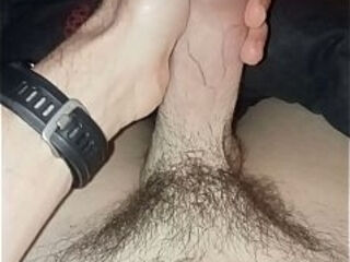 Bonne branle et sperme collant