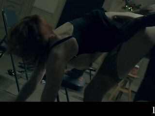 Redhead bitch letting this big black cock boss fuck her hard