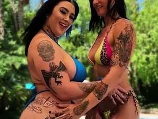 Brunette seductress working her big boobs and hot ass
