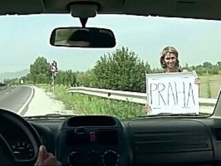 Street s series. Hitchhiking girl in trouble. Amanda Vamp Part 1. Capturing her at the side of the road.