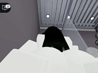 Follando con una chica en Roblox (futa)